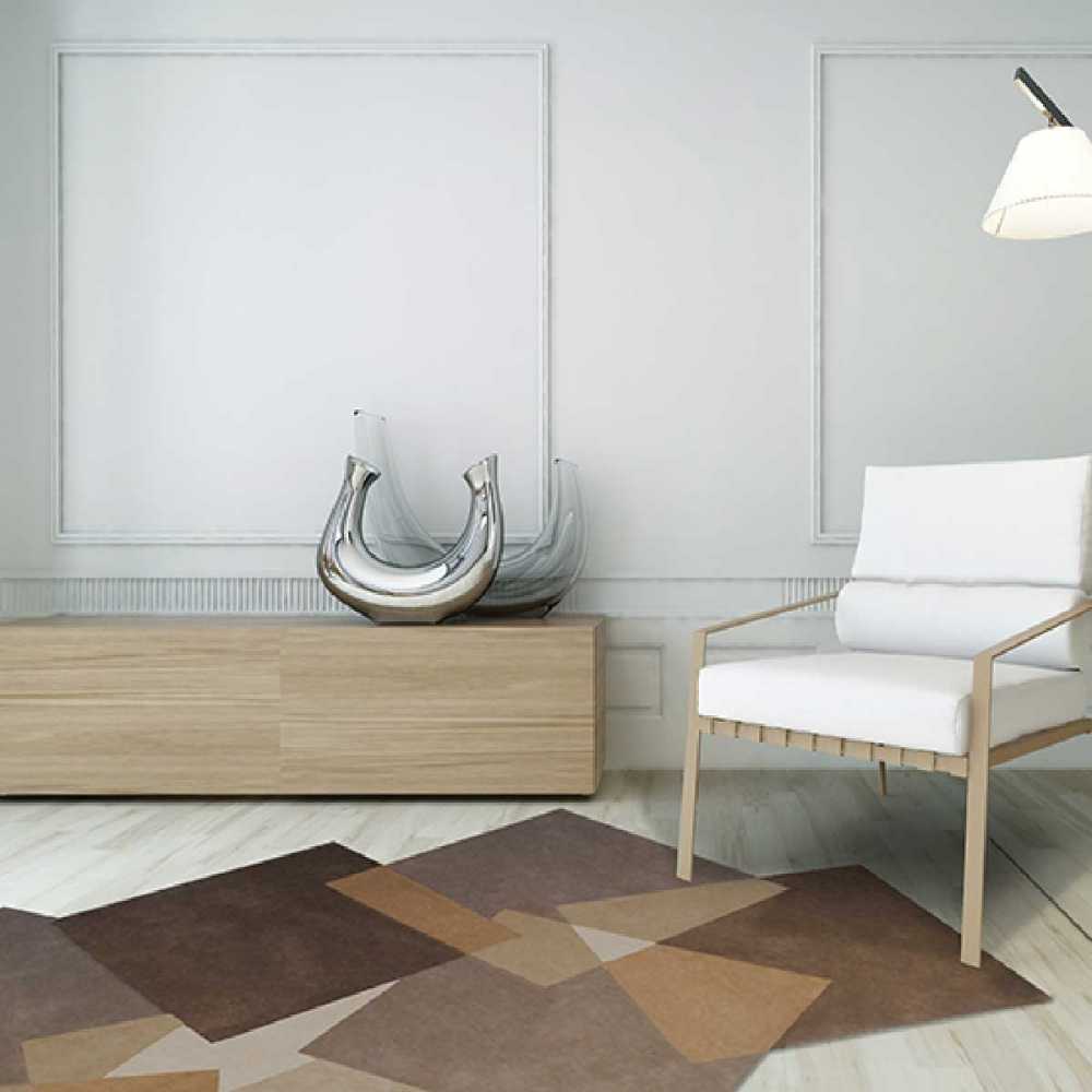 Tapis de luxe design fantaisie beige Pebbles par Angelo 170 x 240 cm