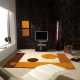 Tapis de luxe contemporain beige et marron Moon par Carving