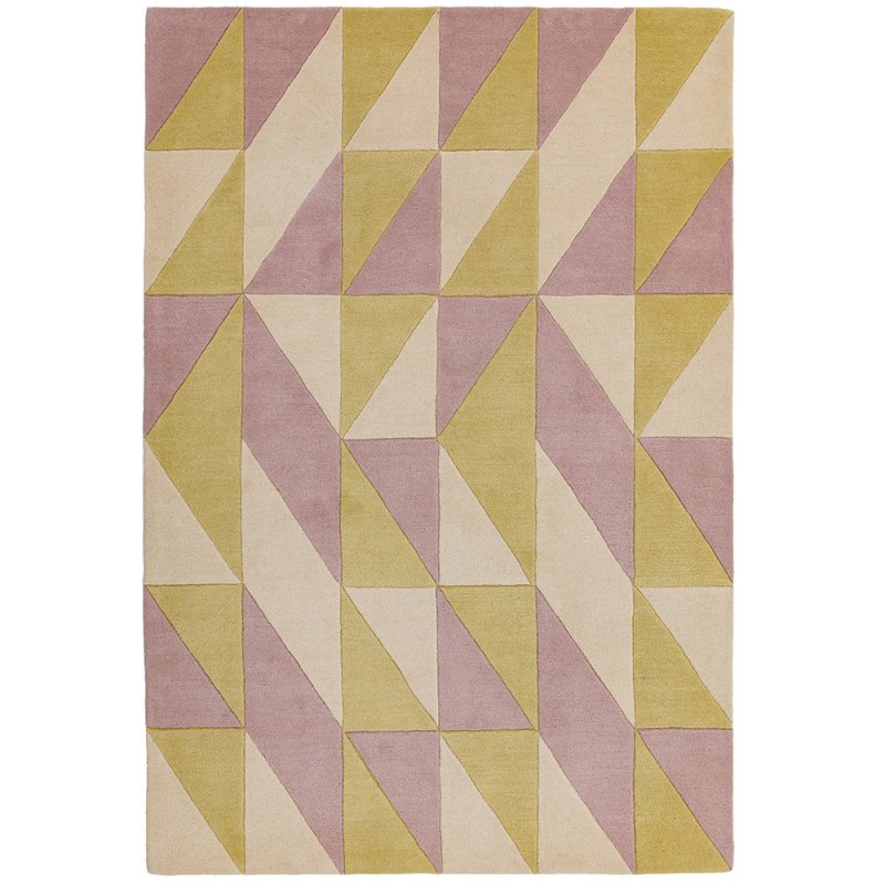 Tapis de luxe au motif triangulaire en laine nuances de bleu par Joseph Lebon