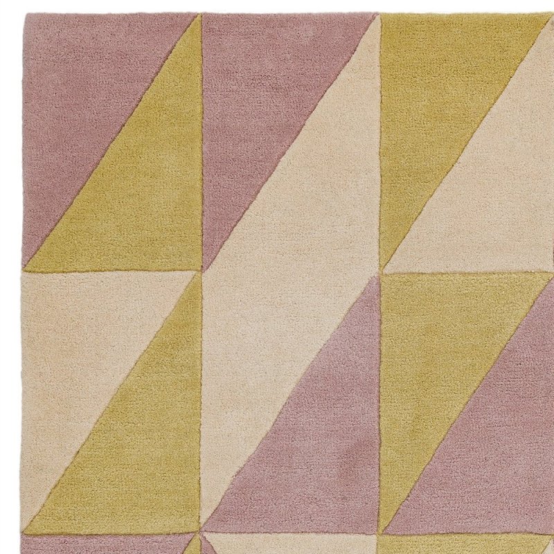Tapis de luxe au motif triangulaire en laine nuances de bleu par Joseph Lebon