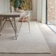 Tapis de de luxe design beige en soie de bambou et laine