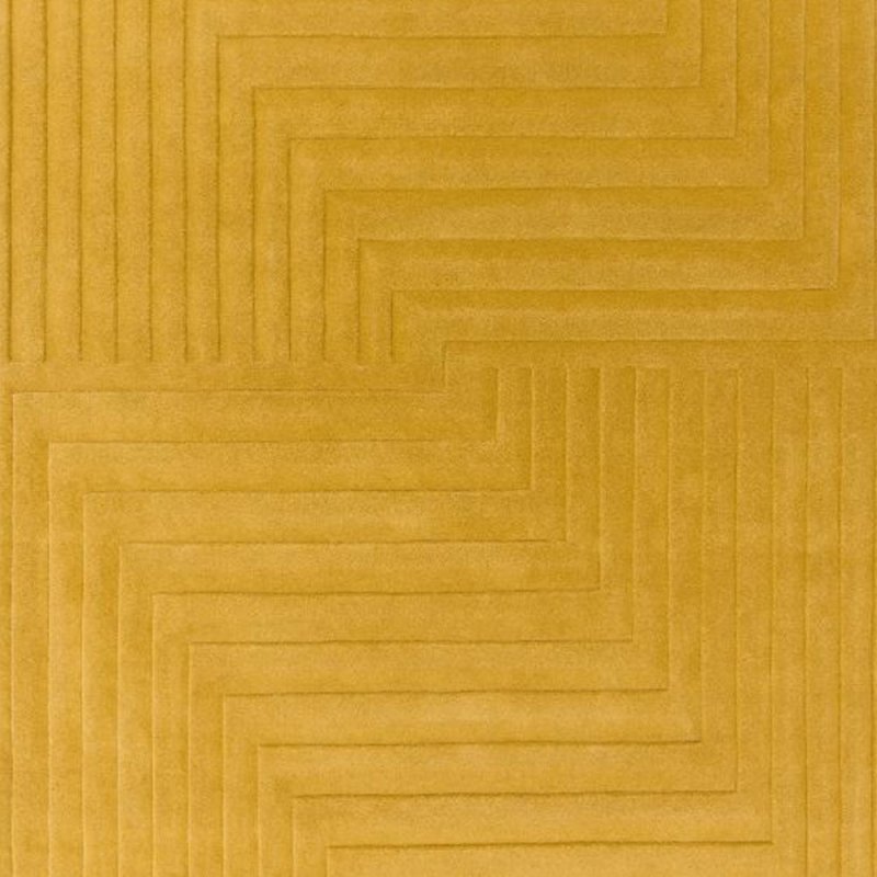 Tapis de luxe jaune en laine à effet 3D par Joseph Lebon