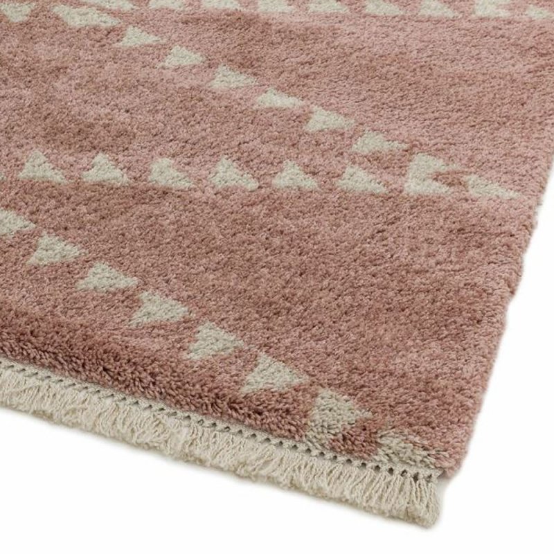 Tapis haut de gamme shaggy rose d'inspiration berbère par Joseph Lebon