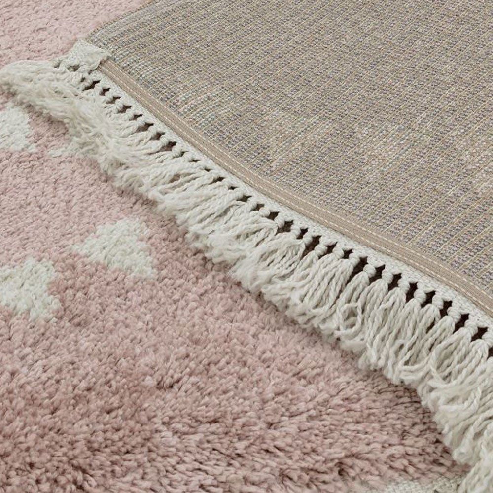 Tapis haut de gamme shaggy rose d'inspiration berbère par Joseph Lebon
