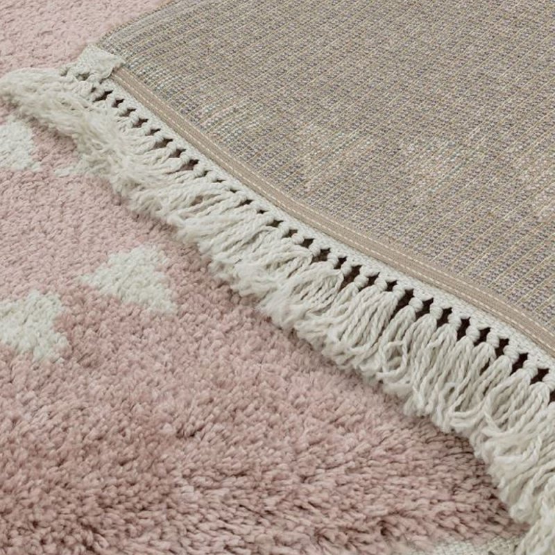 Tapis haut de gamme shaggy rose d'inspiration berbère par Joseph Lebon