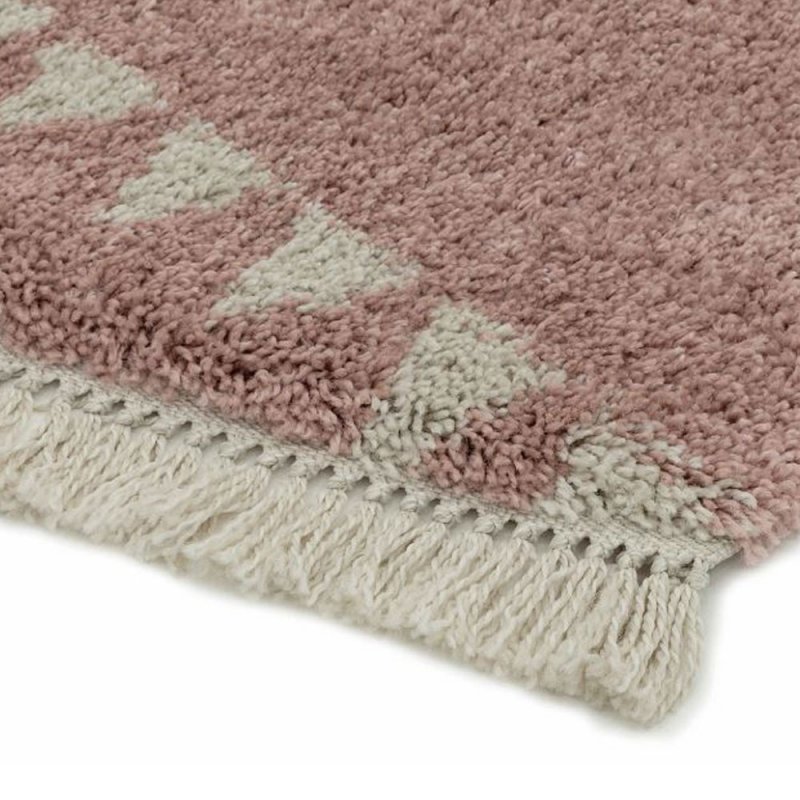 Tapis haut de gamme shaggy rose d'inspiration berbère par Joseph Lebon