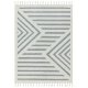 Tapis beige à motifs géométriques gris finition frangée par Joseph Lebon