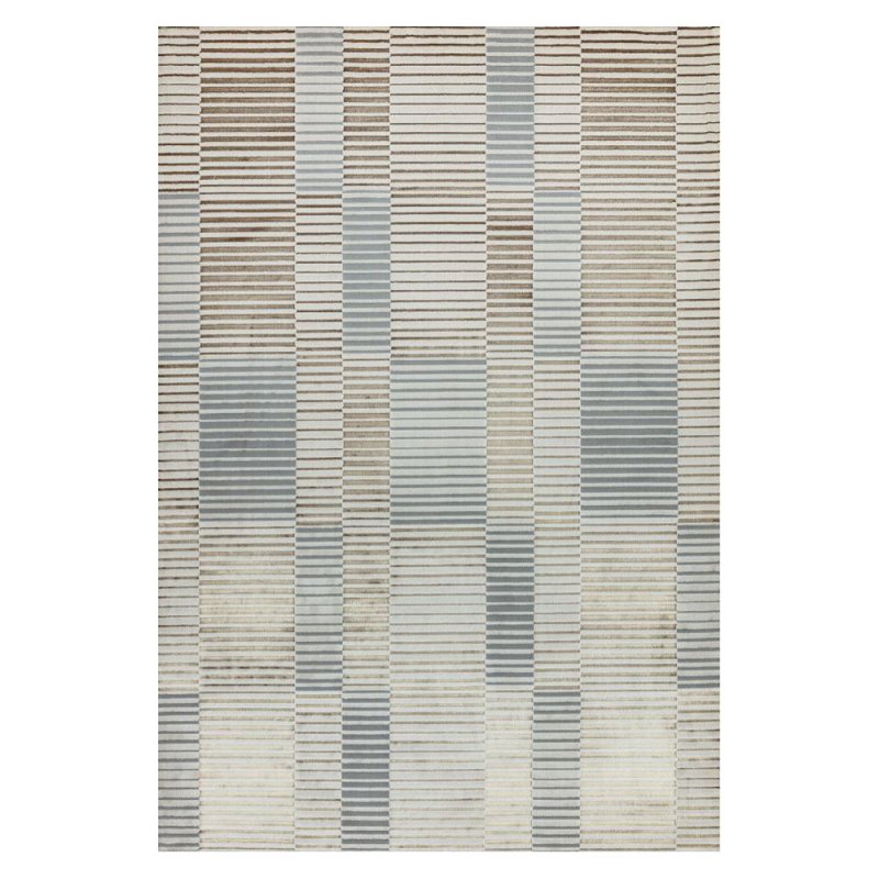 Tapis haut de gamme beige et gris aux motifs rectilignes par Joseph Lebon