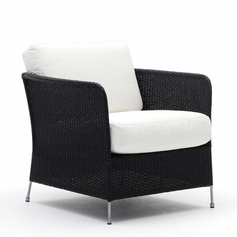 Fauteuil de jardin noir Orion avec coussin haut de gamme par Alexander Rose