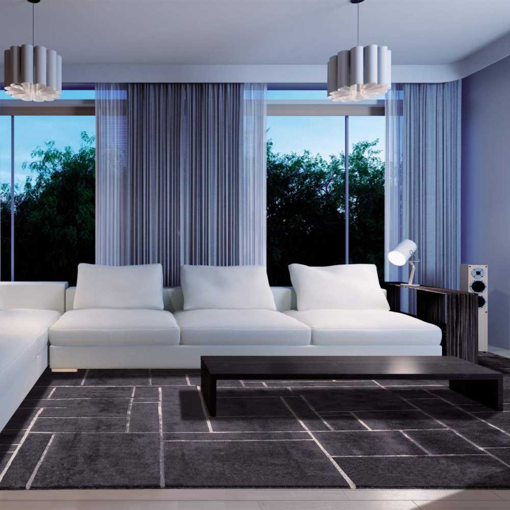 Tapis de luxe contemporain gris bleu Bali par Angelo
