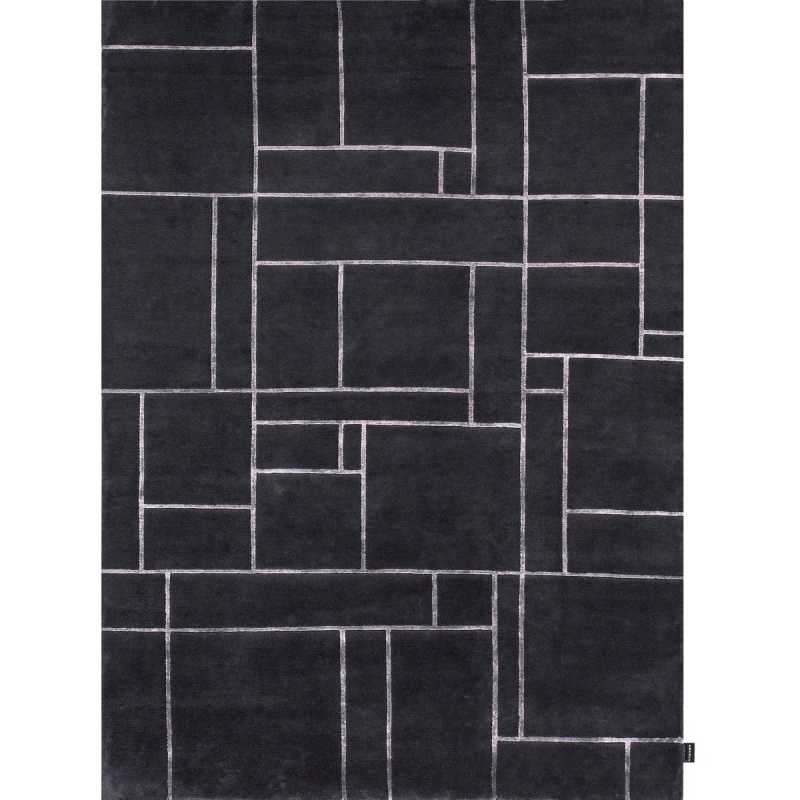 Tapis de luxe contemporain gris bleu Bali par Angelo