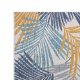 Tapis d'extérieur motif tropical ocre et bleu