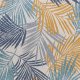 Tapis d'extérieur motif tropical ocre et bleu