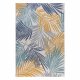 Tapis d'extérieur motif tropical ocre et bleu