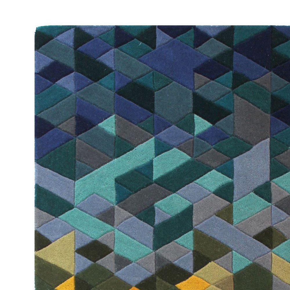 Tapis motif illusion multicolore