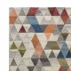 Tapis en laine beige multicolore motif triangle