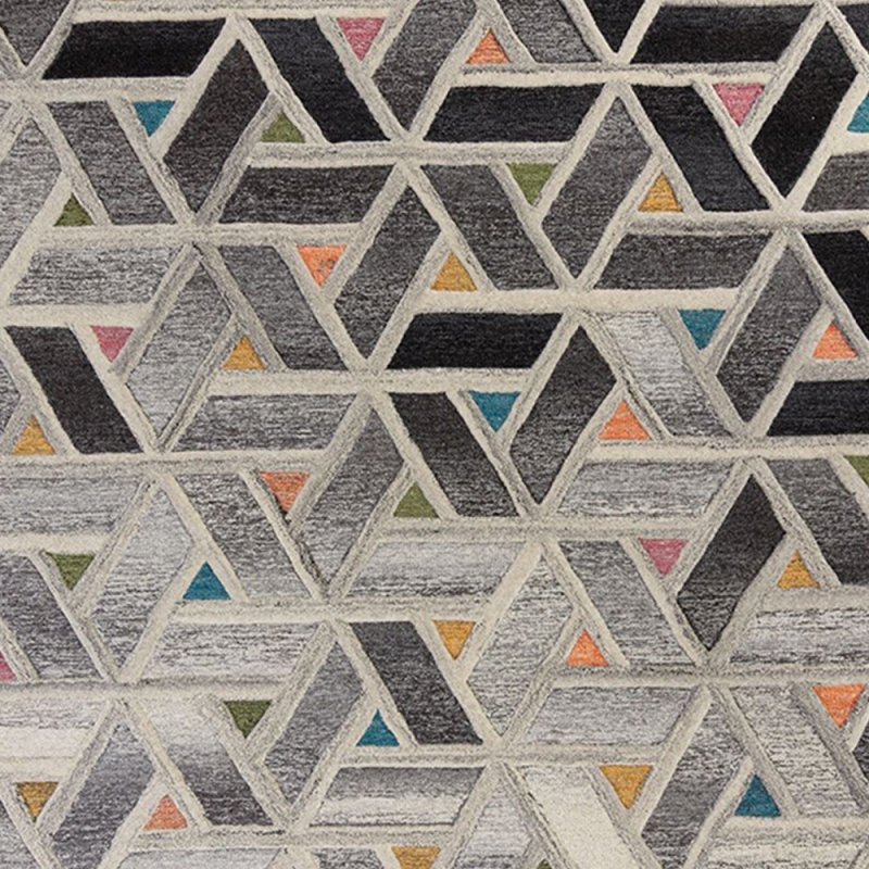 Tapis en laine dégradé de gris multicolore