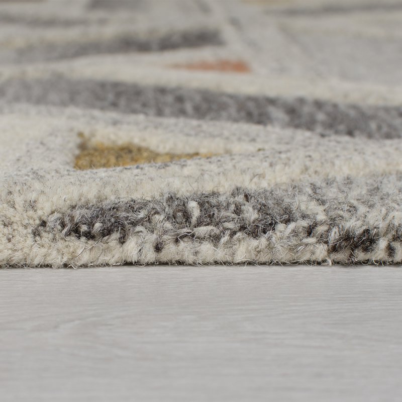 Tapis en laine dégradé de gris multicolore