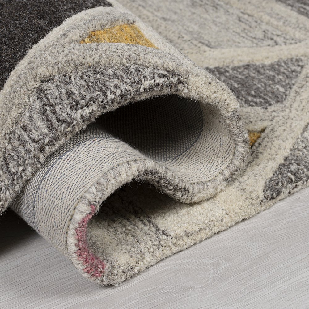 Tapis en laine dégradé de gris multicolore