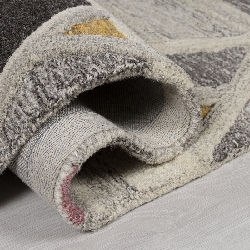 Tapis en laine dégradé de gris multicolore