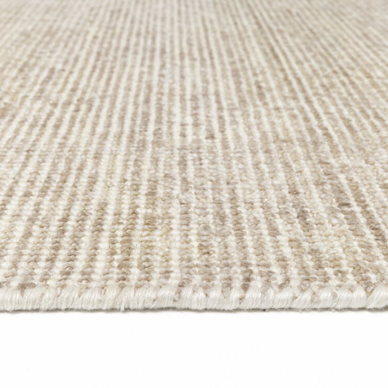 Tapis de de luxe design beige en soie de bambou et laine
