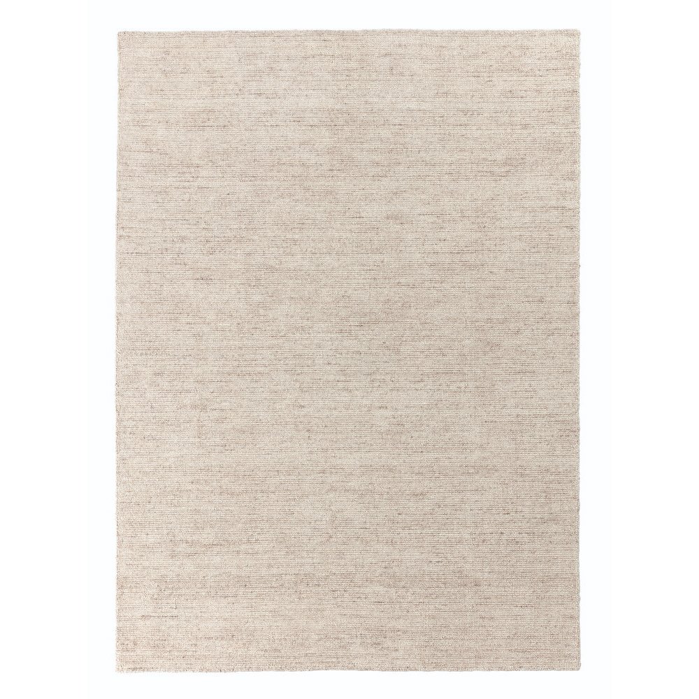 Tapis de de luxe design beige en soie de bambou et laine