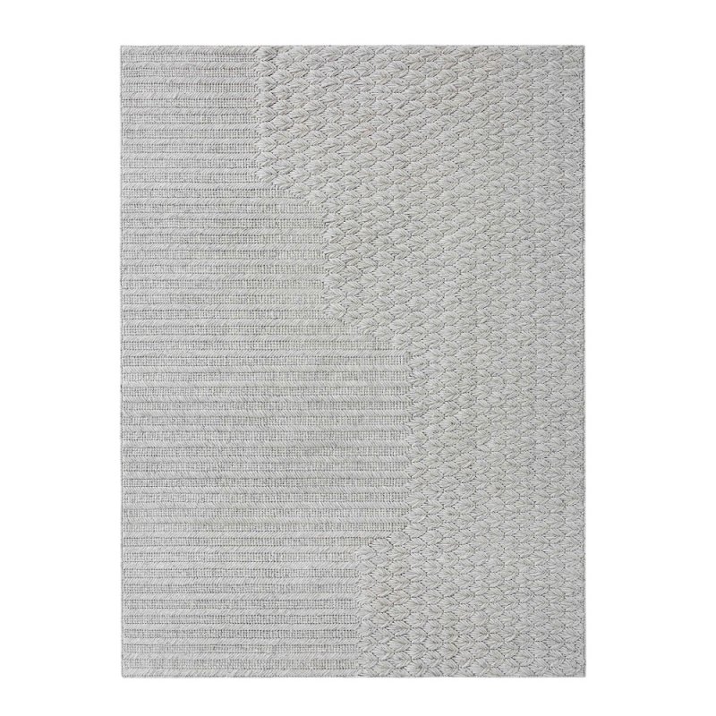 Tapis broderie en laine gris Chaddar par Gan Rugs