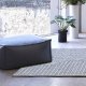 Tapis broderie en laine gris Chaddar par Gan Rugs
