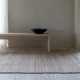 Tapis haut de gamme beige en jute et coton fait main par Ligne Pure