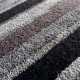 Tapis de luxe rectangulaire en laine et viscose rayé dans les tons gris par Ligne Pure