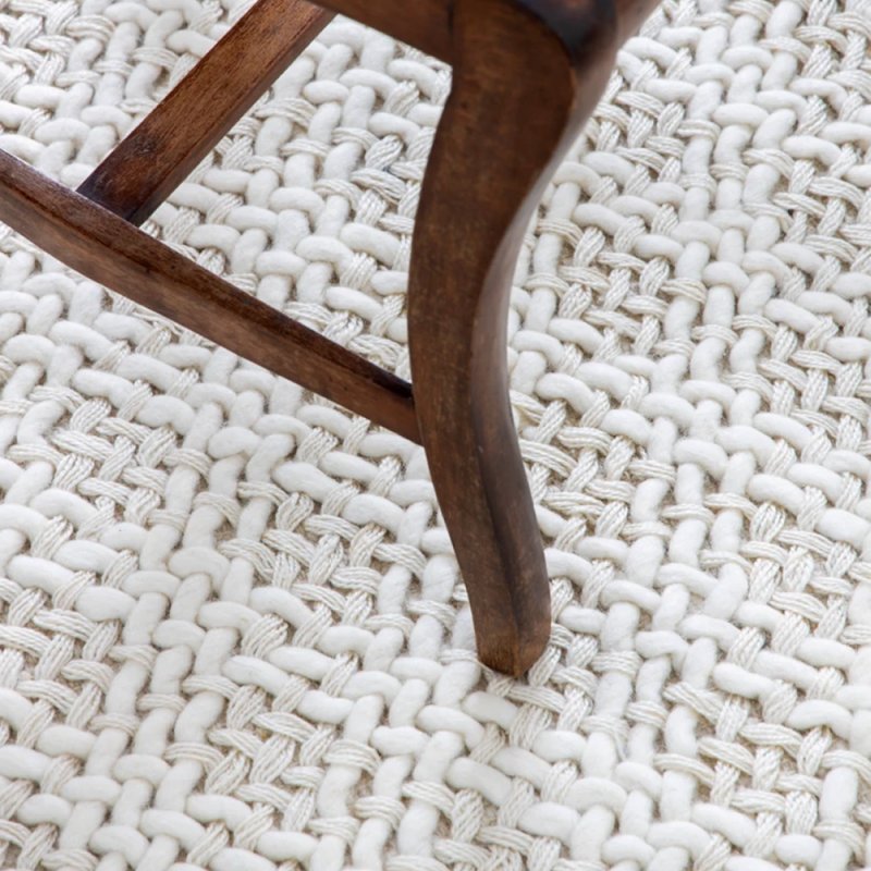 Tapis en laine de nouvelle Zélande blanc KOKO par Kaymanta