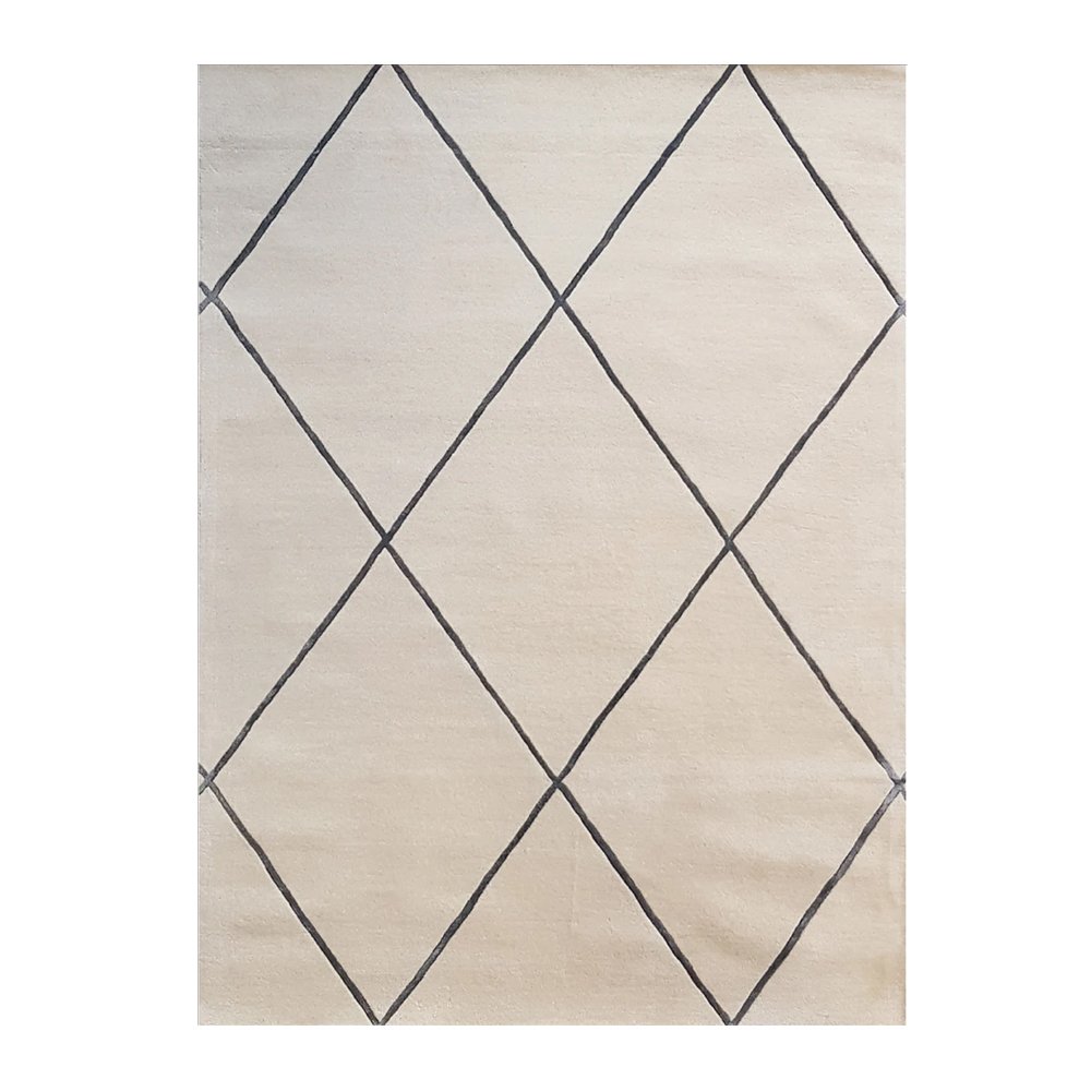 Tapis en laine vierge tressé écru SNOW par Kaymanta
