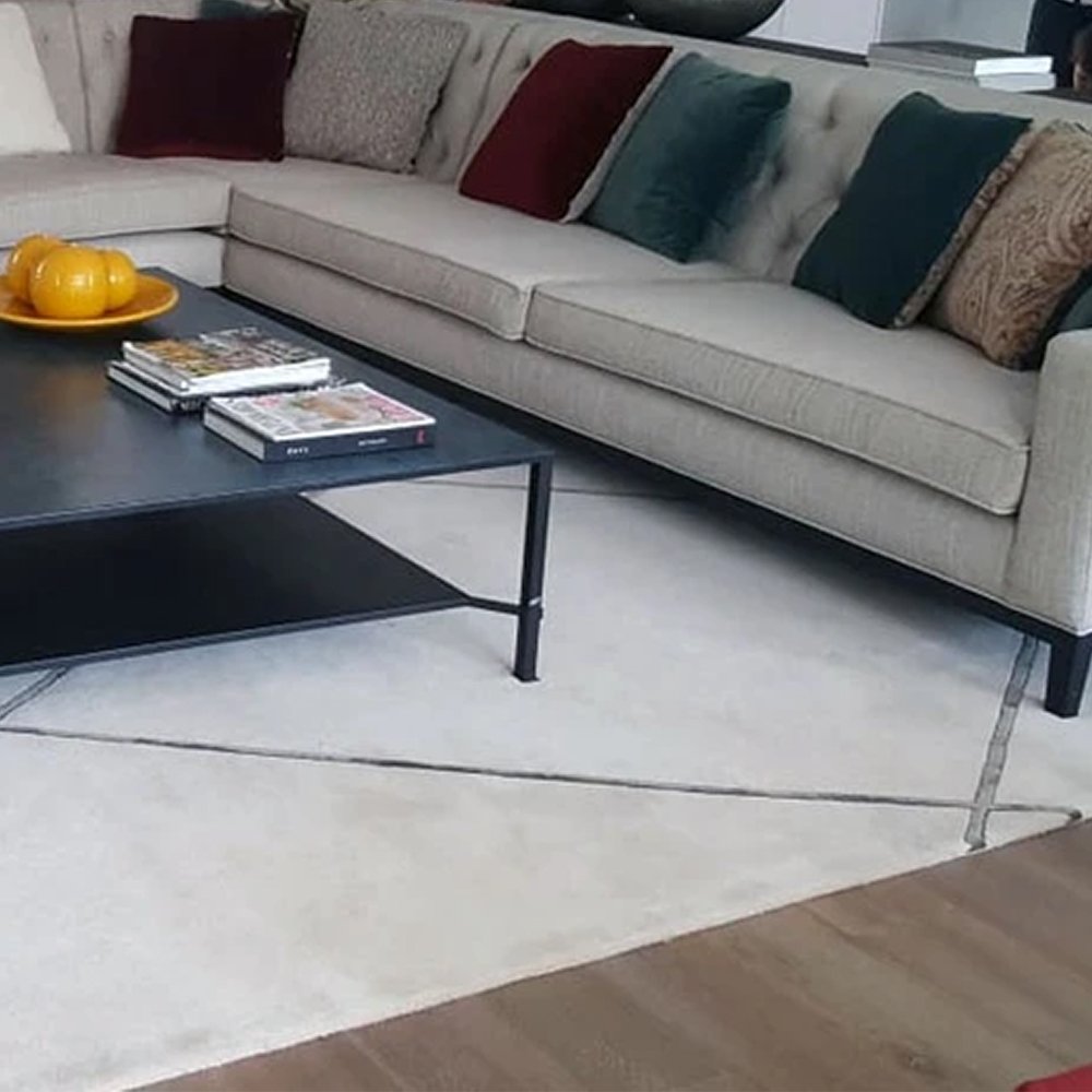 Tapis en laine vierge tressé écru SNOW par Kaymanta