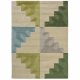 Tapis 100% laine vert, bleu, gris et ivoire Mehari Lime par Harlequin