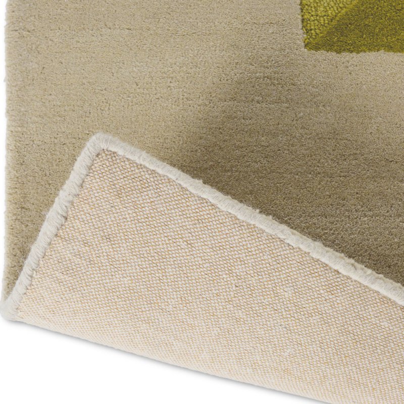 Tapis 100% laine vert, bleu, gris et ivoire Mehari Lime par Harlequin