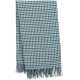 Plaid de luxe à carreaux bleu gris en laine d'agneau - 130 X 170 cm