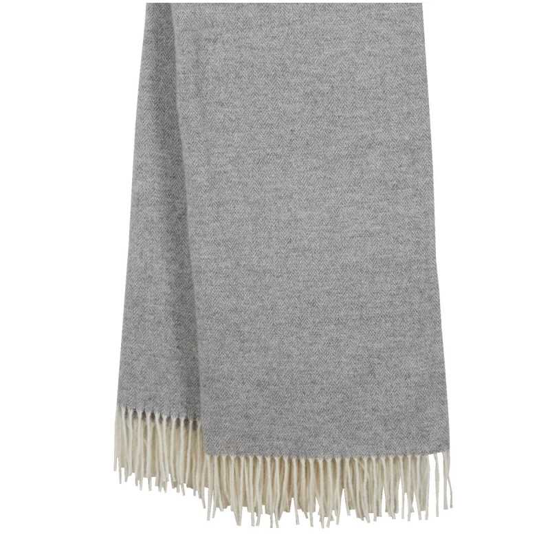 Plaid de luxe gris en laine - 150 X 180 cm