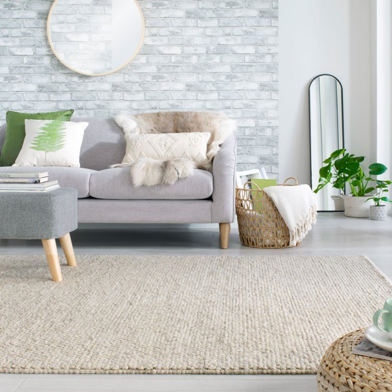 Tapis haut de gamme classique gris foncé en pure laine avec bordure