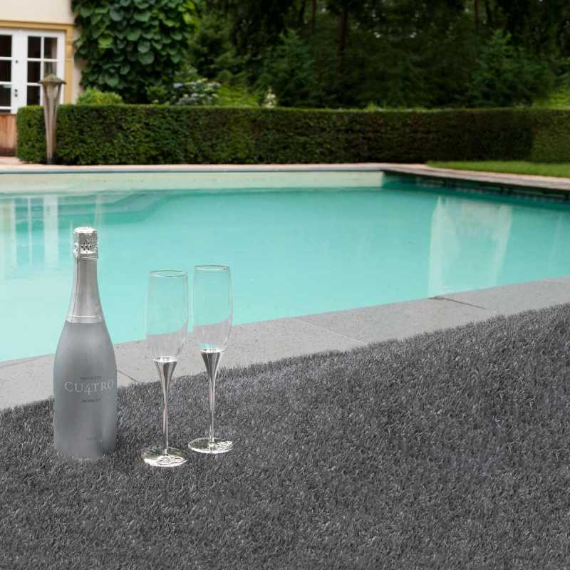 Tapis de luxe d'extérieur gris caviar par King W