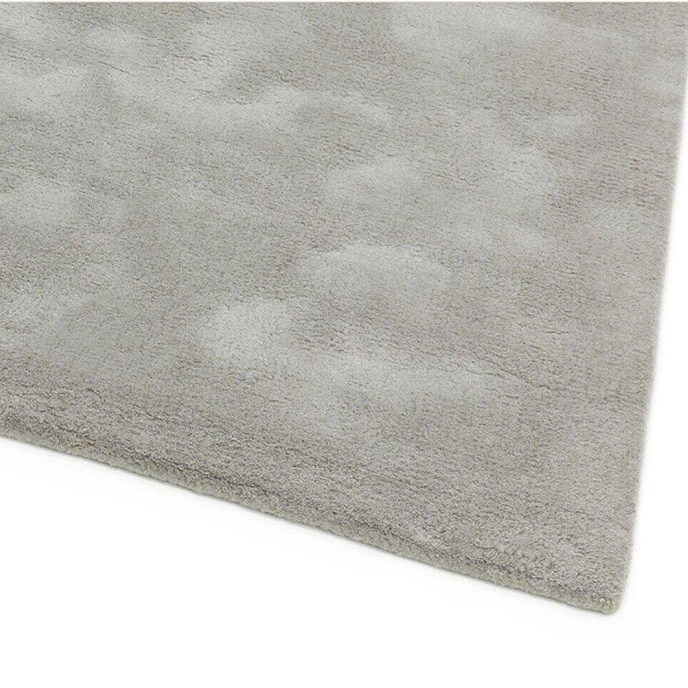 Tapis moderne gris en laine et viscose