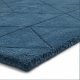 Tapis moderne design ton sur ton en laine bleu foncé