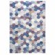 Tapis design aux motifs hexagonaux multicolore