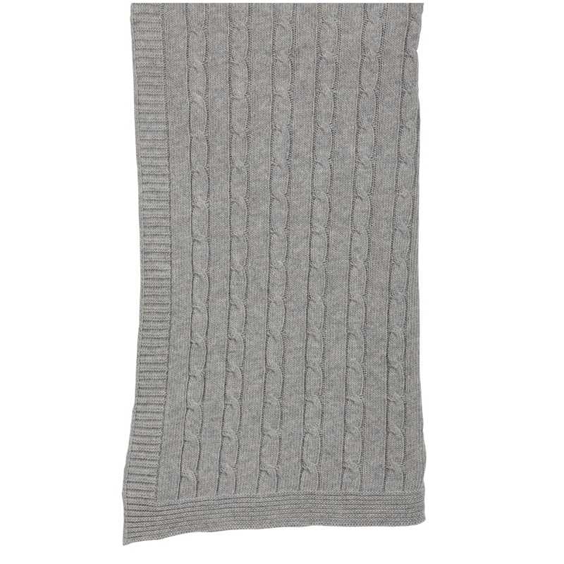 Plaid de luxe gris en laine d'agneau - 130 X 170 cm