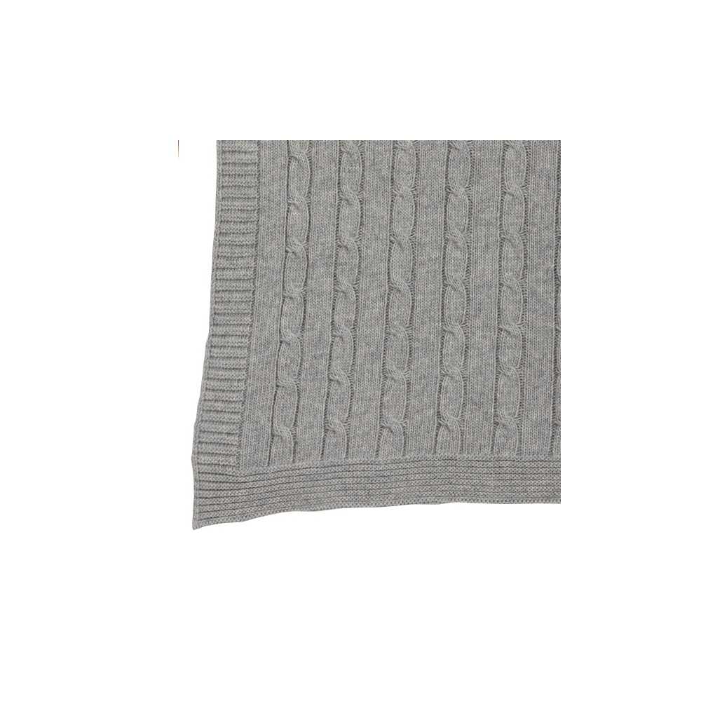 Plaid de luxe gris en laine d'agneau - 130 X 170 cm