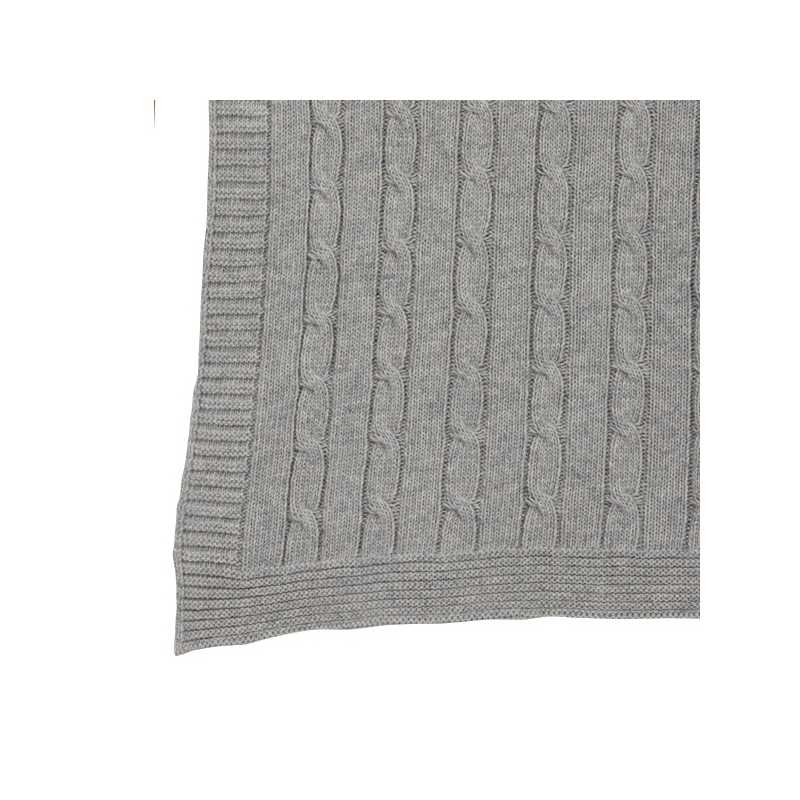 Plaid de luxe gris en laine d'agneau - 130 X 170 cm