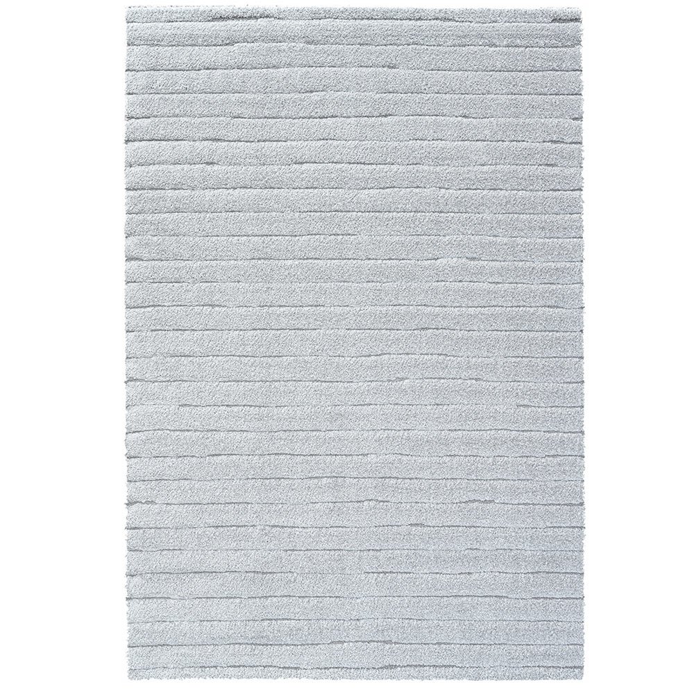 Tapis moderne gris à rayures texturées