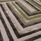Tapis de salon design gris et vert kaki multicolore aux formes géométriques par Joseph Lebon