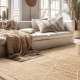 Tapis moderne style berbère beige naturel par Joseph Lebon