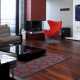 Tapis de luxe contemporain gris et rouge Loft par Angelo