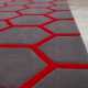Tapis de luxe contemporain gris et rouge Loft par Angelo